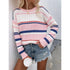 'Eulalie' Striped Pullover Knit Sweater - Celes Fashion